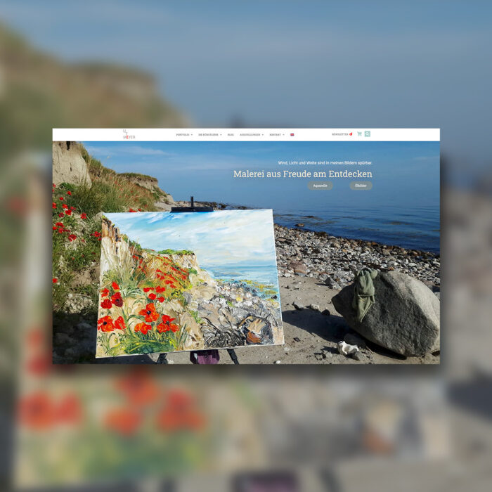Webdesign Referenz Ute Meyer Künstlerin Malerin Flensburg