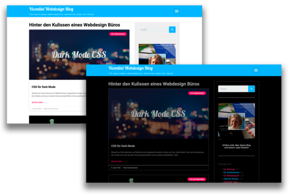 Website Unterschied Css Dark Mode